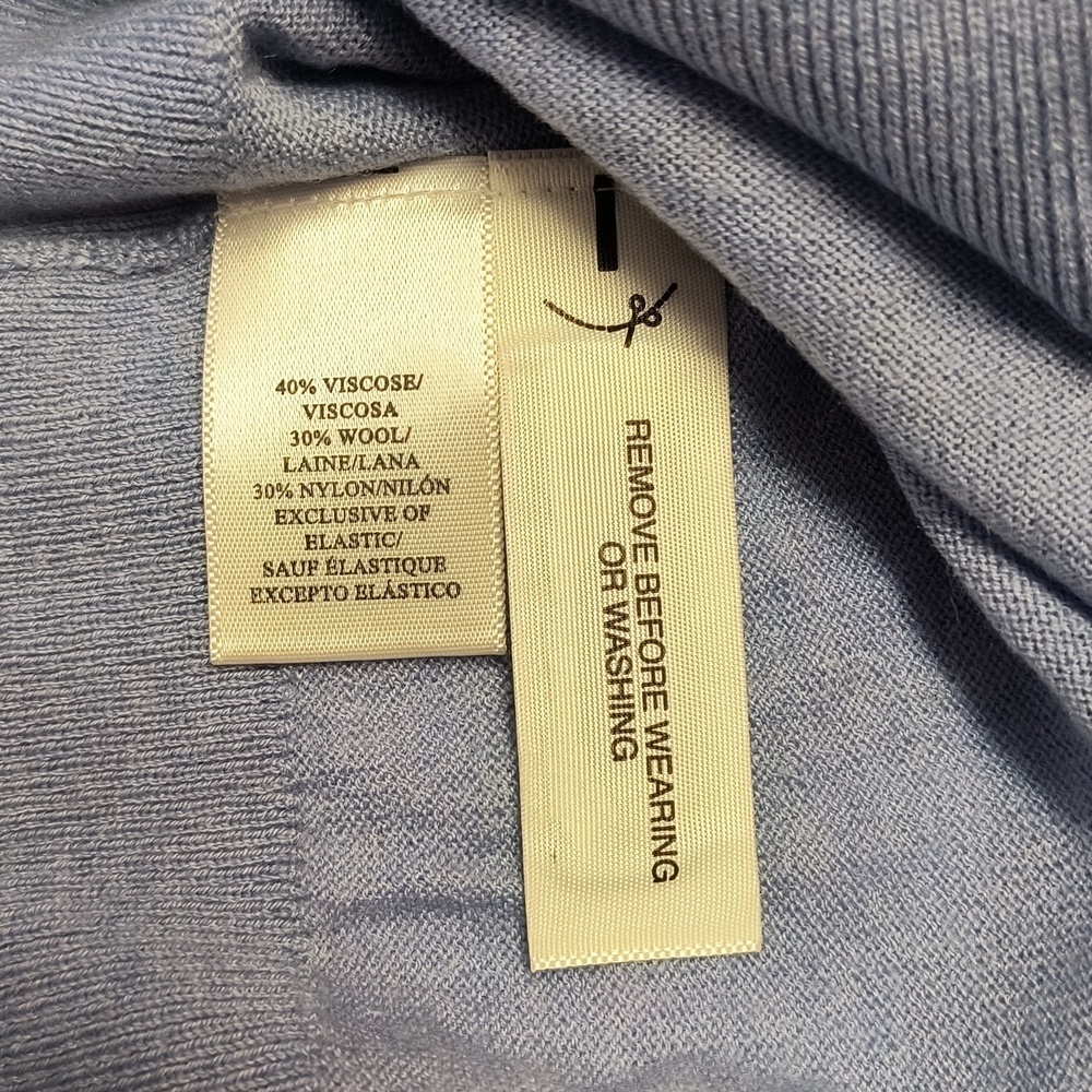 NWT Ann Taylor Blue Wool Blend Turtleneck Sweater with Smooth Texture Size XLP - Picture 6 of 8